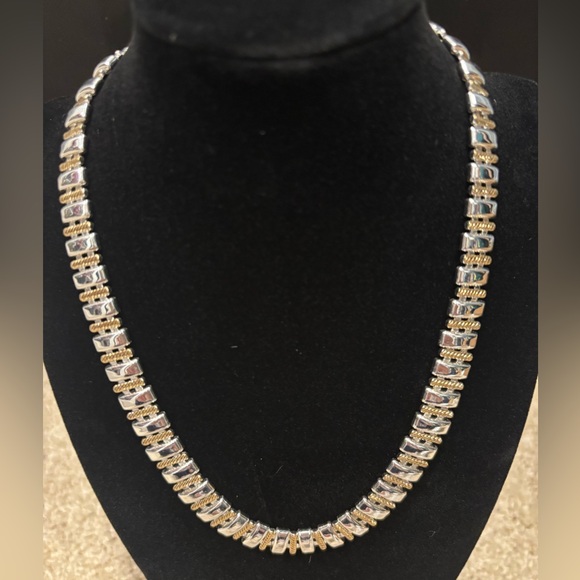 Napier Two-Tone Silver and Gold Necklace - Picture 2 of 3